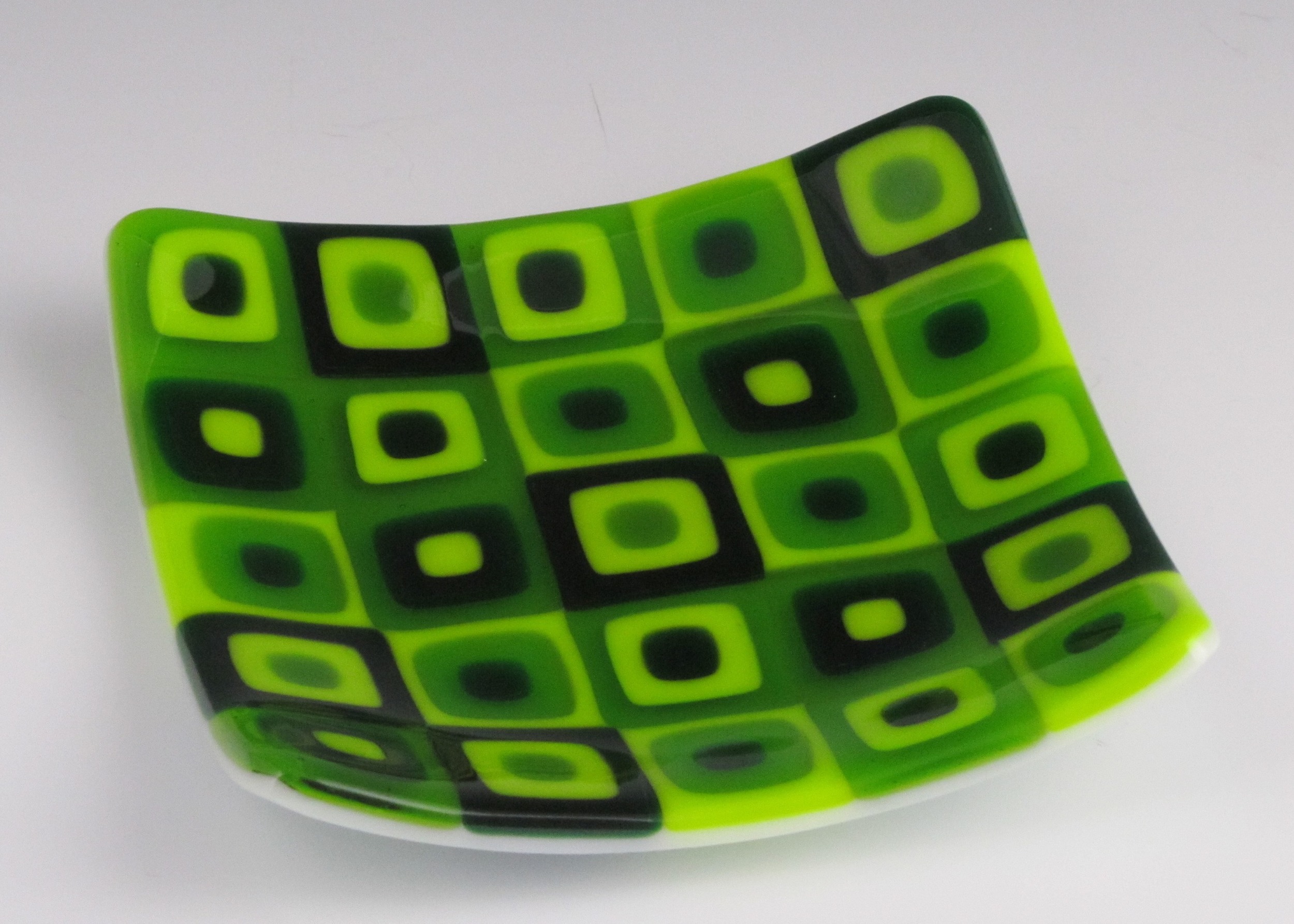 green tile check dish