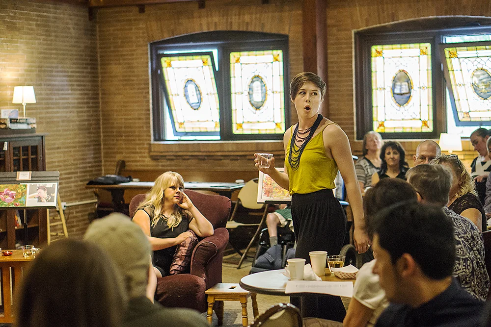 Company Director Jena Viemeister belts out an improvised number