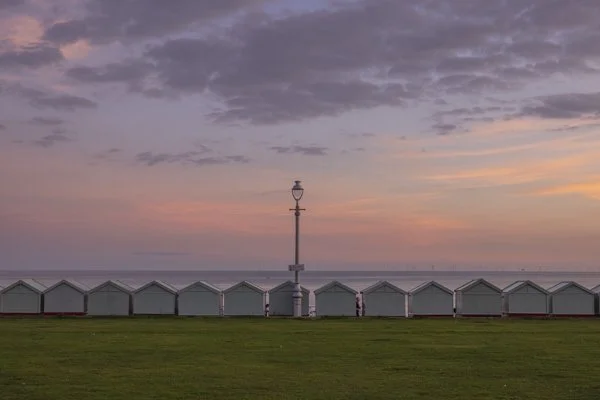Brighton beach huts minimalist photography