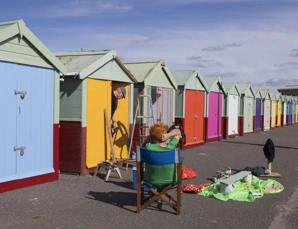 Brighton beach huts summer photography