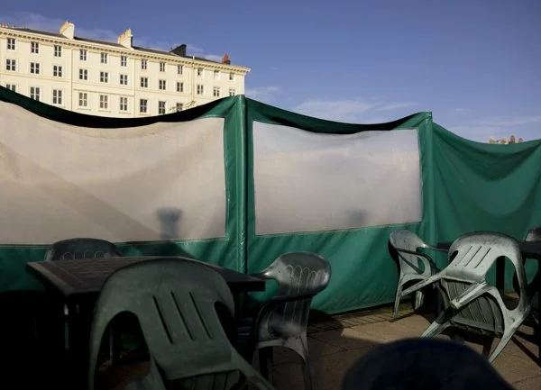 Brighton Beach windbreaks and seafront photography