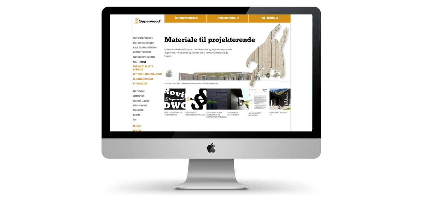 Opbygning og vedligeholdeslse af ny hjemmeside til Superwood