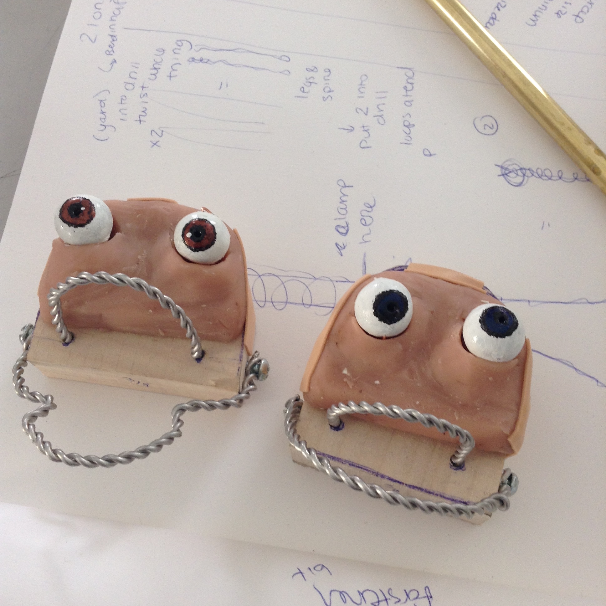 Two head armatures in the early stages - Sid's Toys