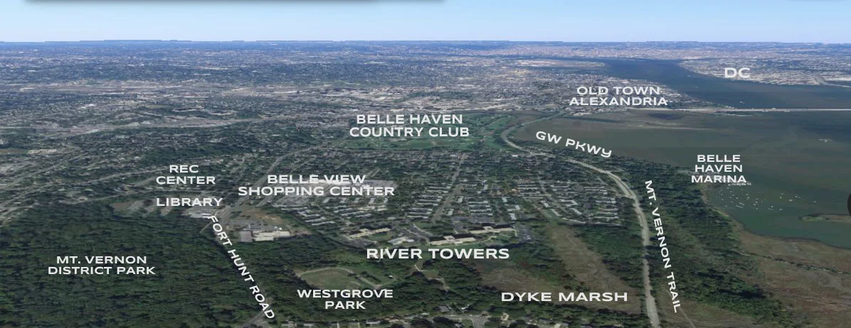 Arial View of River Towers Neighborhood