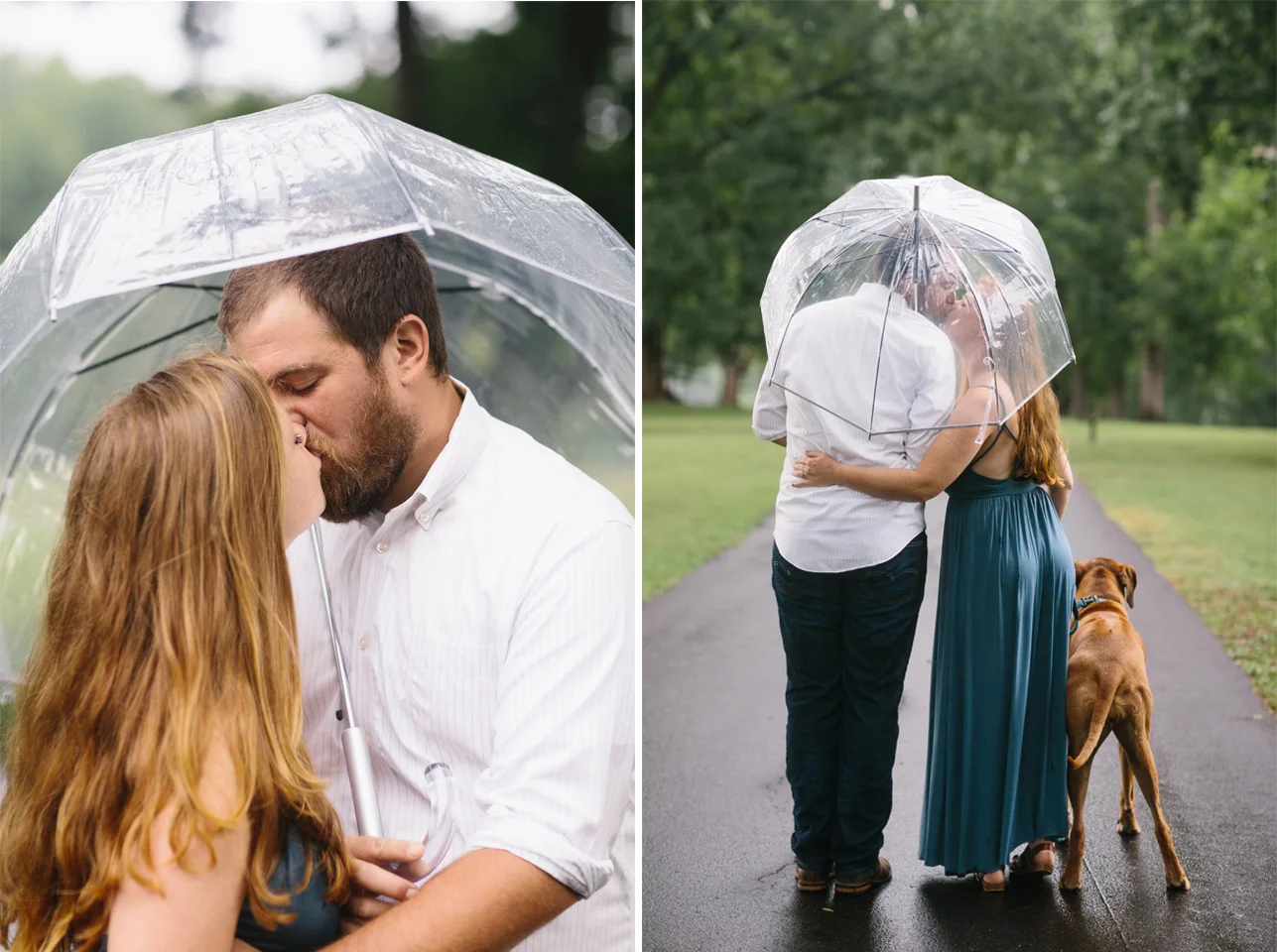 kissing in the rain.rainy engagement photo inspiration.engagement photos in the rain.jpg