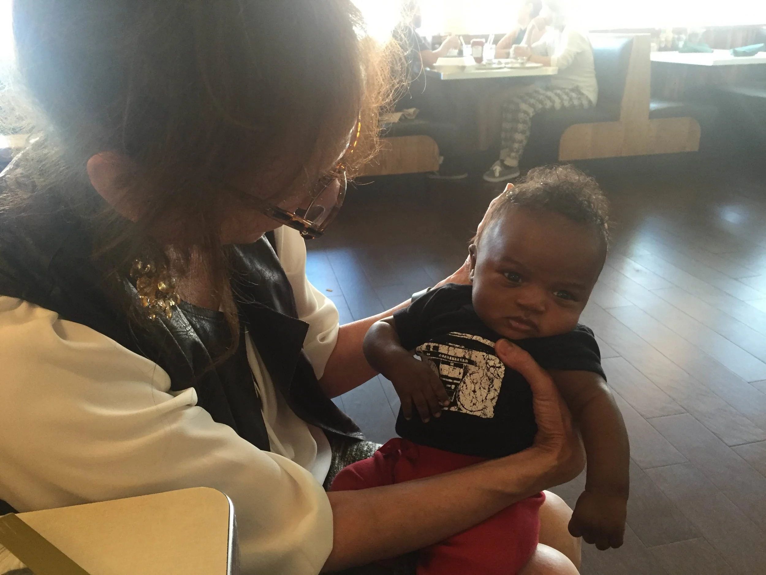 Liz holds my baby boy, Luca. :-)