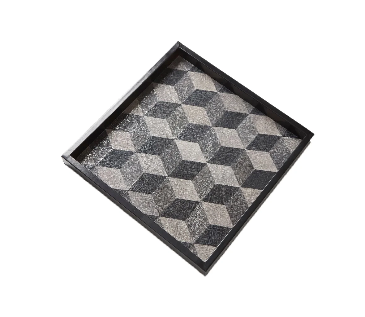 SQUARE SHAGREEN GEO TRAY
