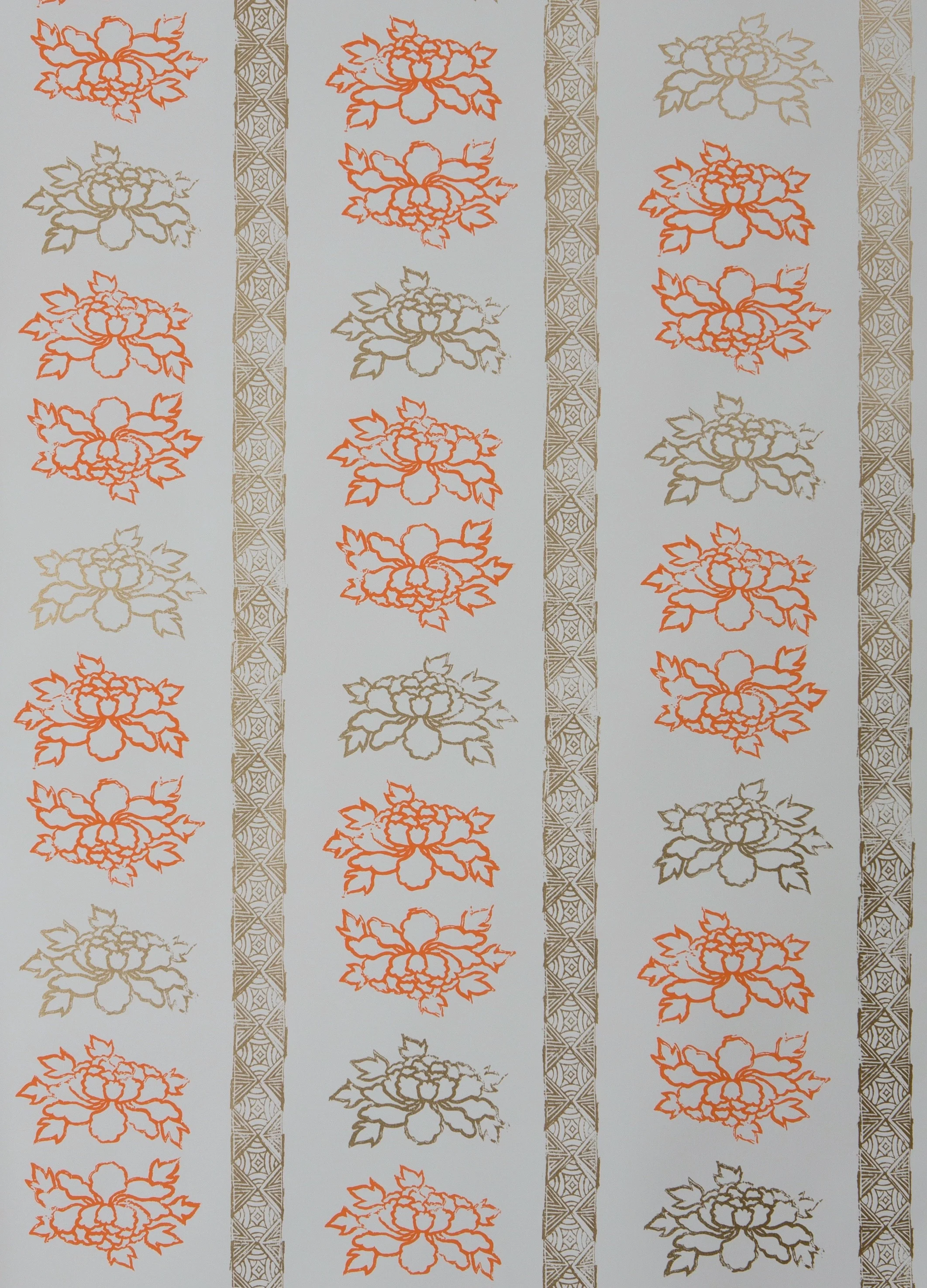 FLORAL STRIPE I TANGERINE
