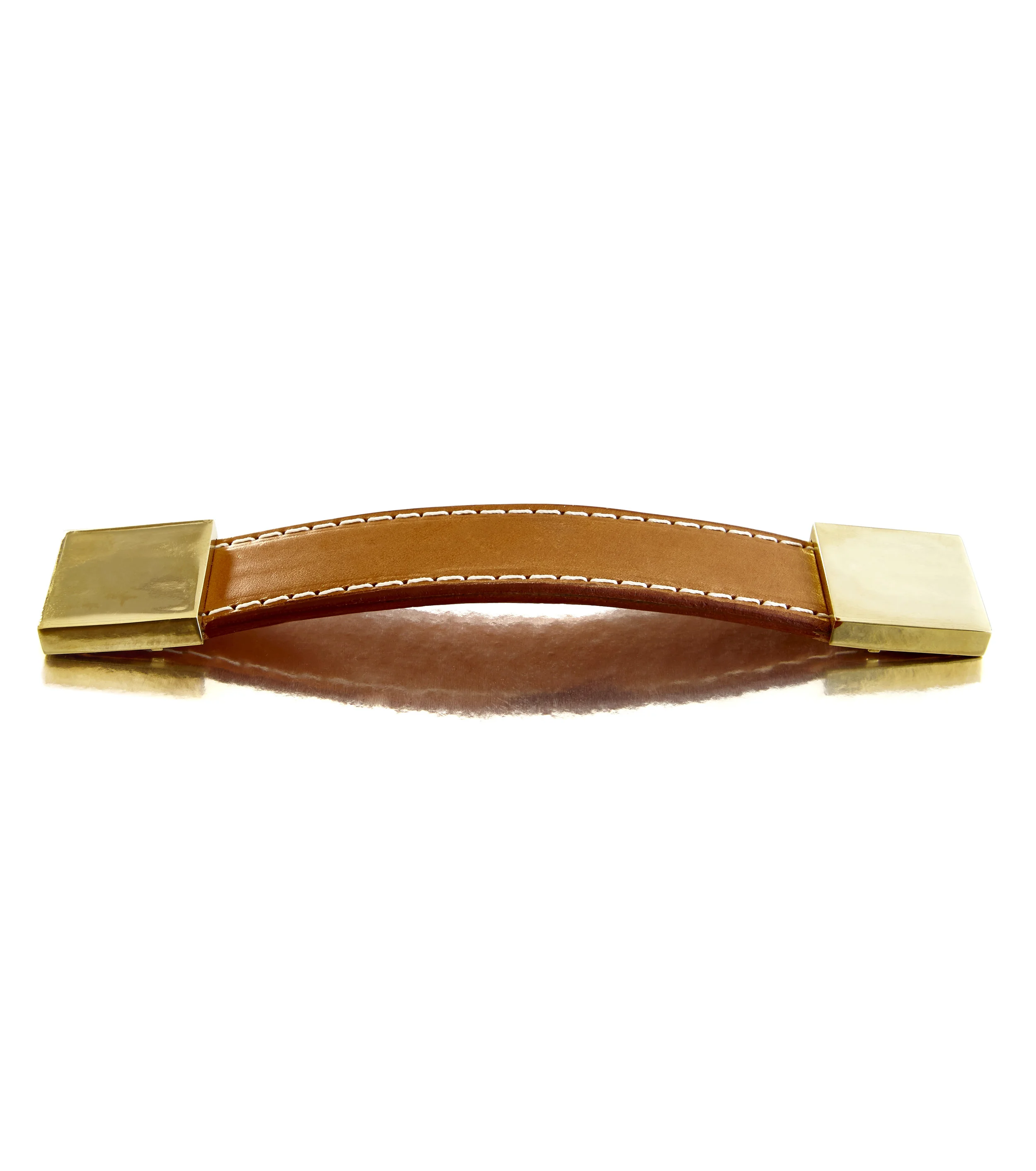 WATCH STRAP I CAMEL I EQUESTRIAN Polished Brass & Stitched Leather