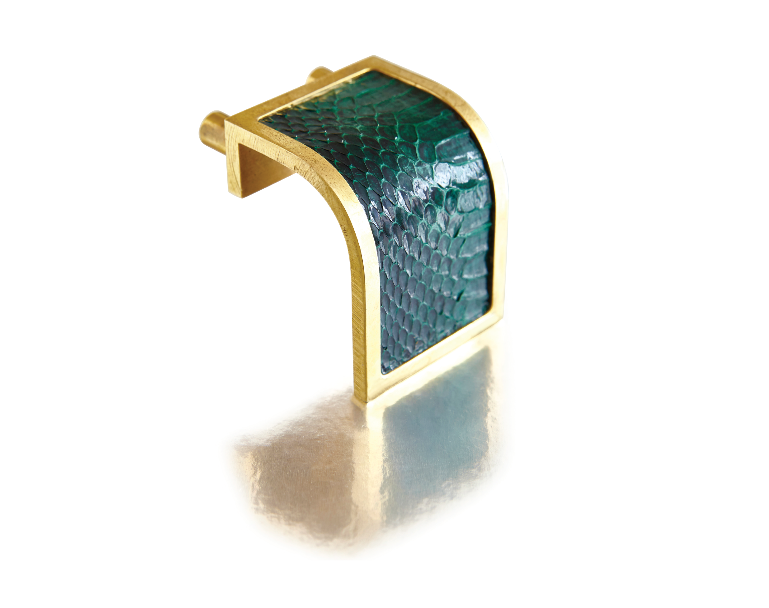 WATERFALL PULL I EMERALD PYTHON I CAVIAR Satin Bronze & Python