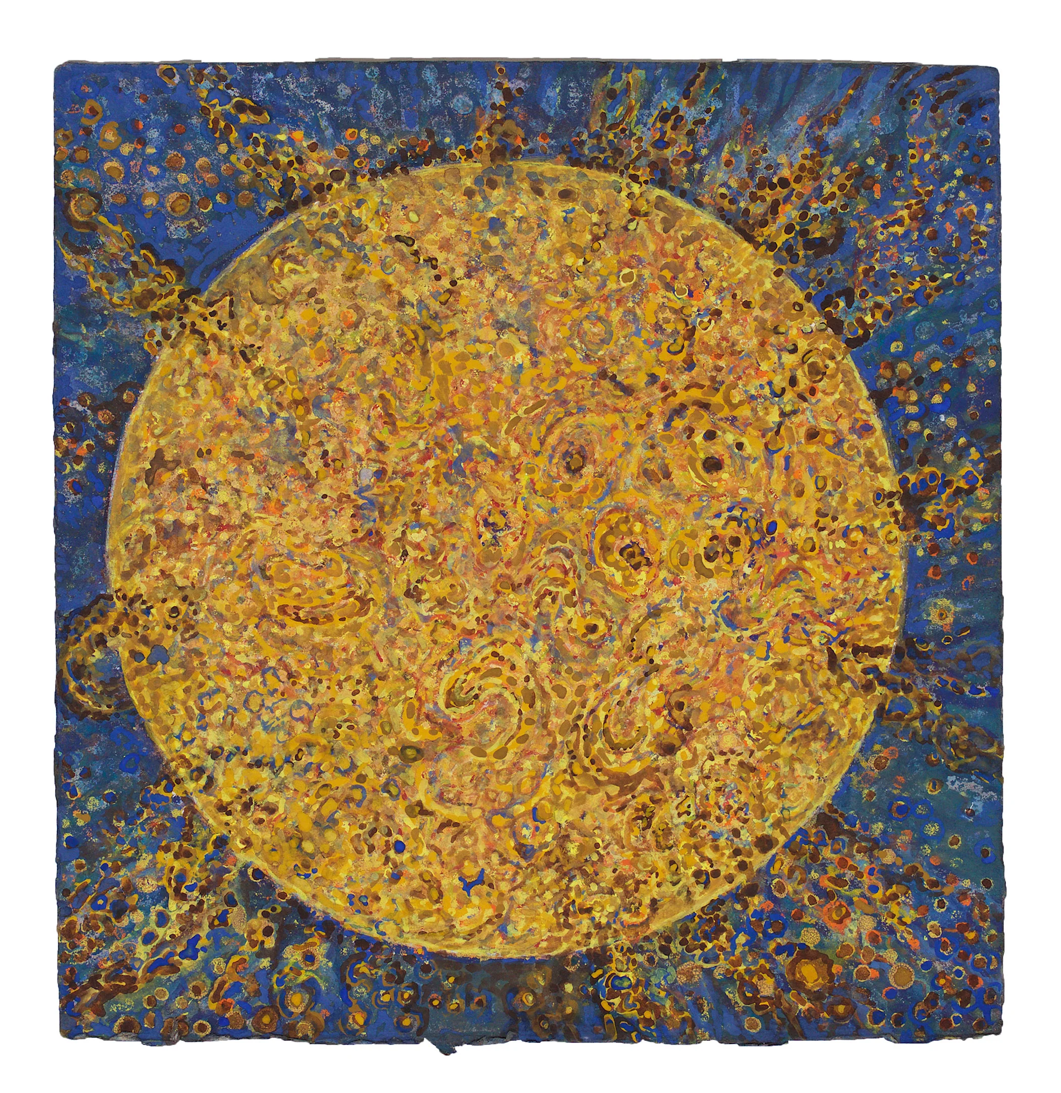 SUN: 21 MEDIUM : Gouache & Watercolor painting on rag paper. SIZE: 10” x 10” DATE: 2014