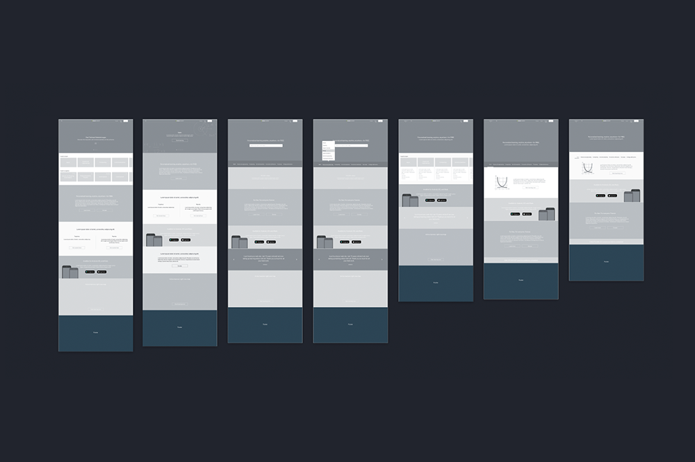 I produced dozens of wireframes exploring different modules the page could contain and structures the page could take.