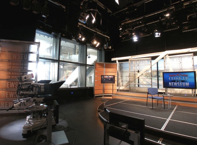 2 television news sets for The Newseum