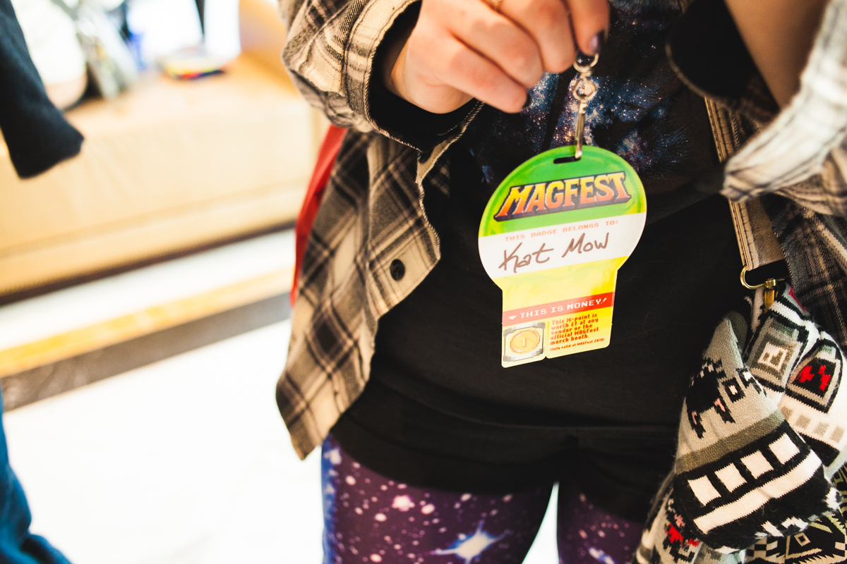 To get into the bulk of the convention center you need a pass like this one. Each pass comes with a punch out coin that can be used at the convention as money.