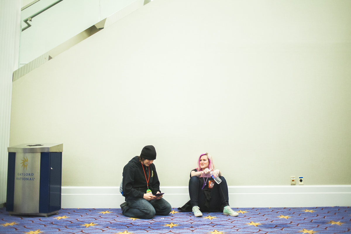 Taking a break from the game room.