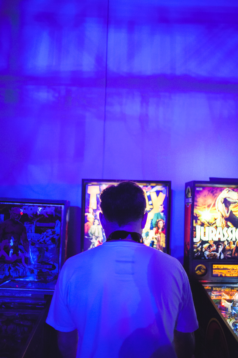 An entire wall of the convention center was dedicated to pinball machines.