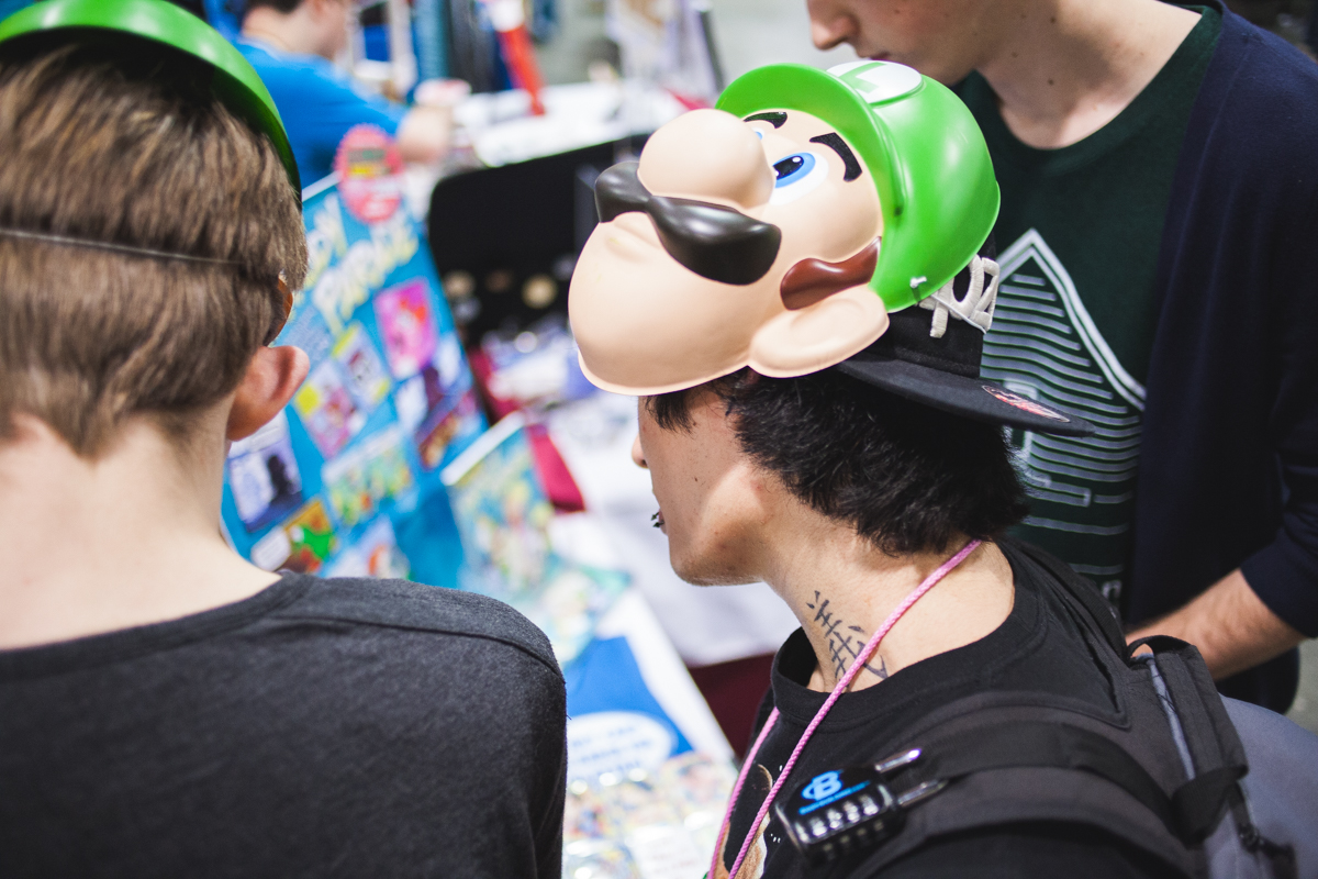 Some Mario Bros. checking out the dealer room.
