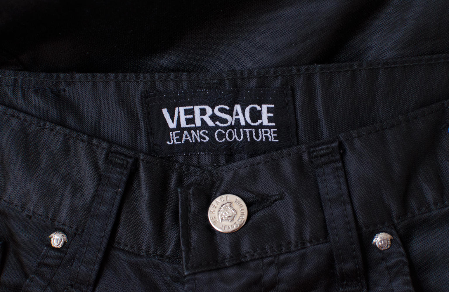black versace pants