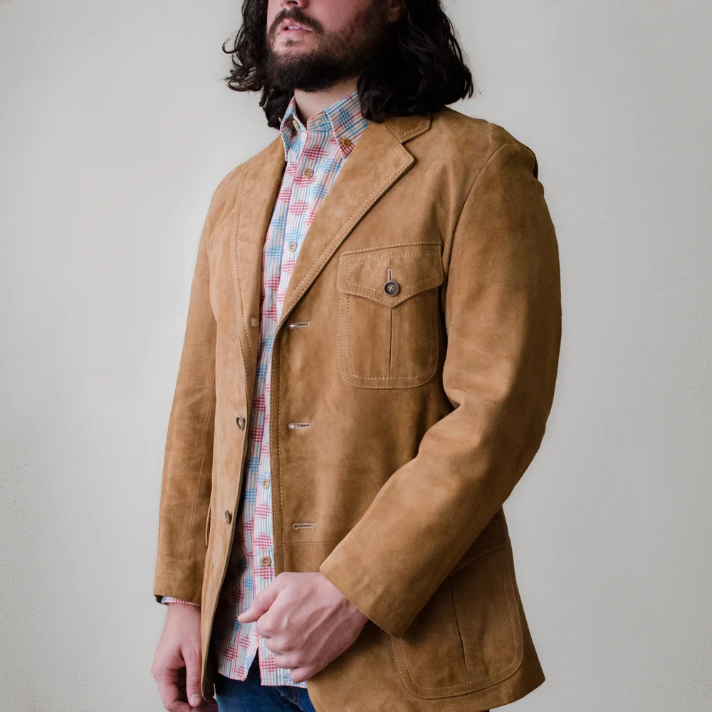 tan suede blazer