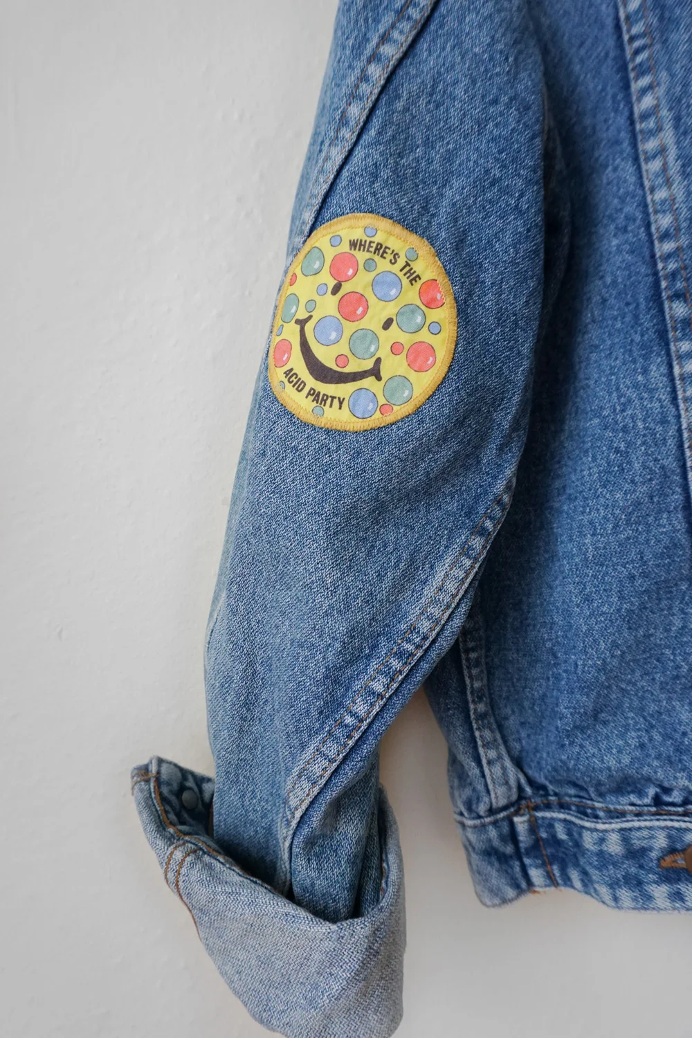 vintage jean jacket with patches
