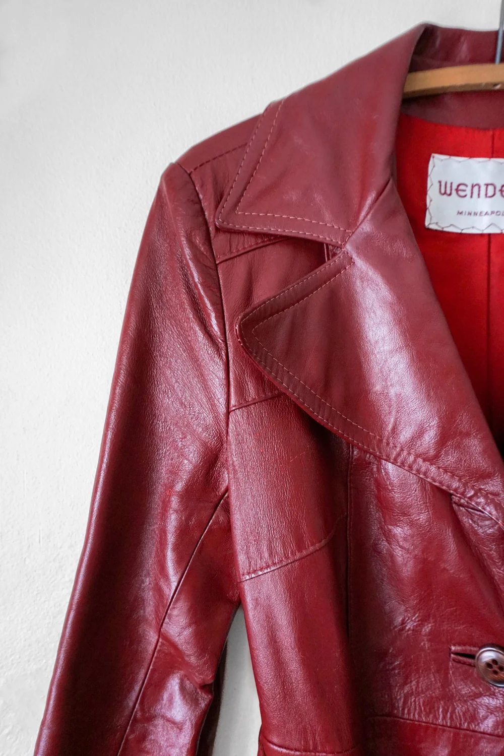 red pleather jacket