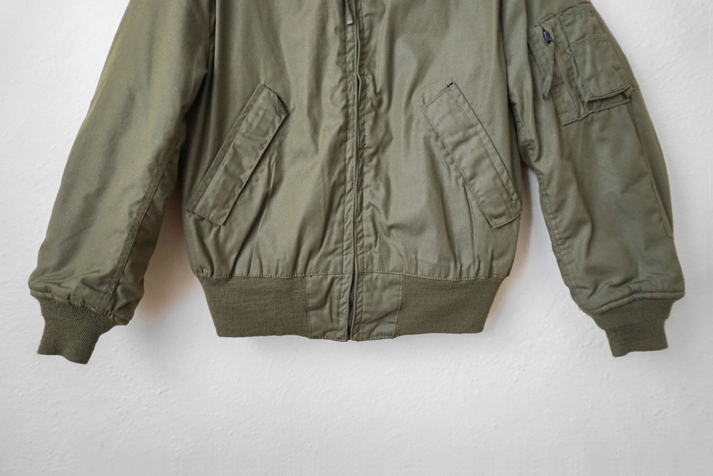Vintage Army Green Police Uniform Coat Extra Large 70s Distressed Olive Drab Bomber Jacket