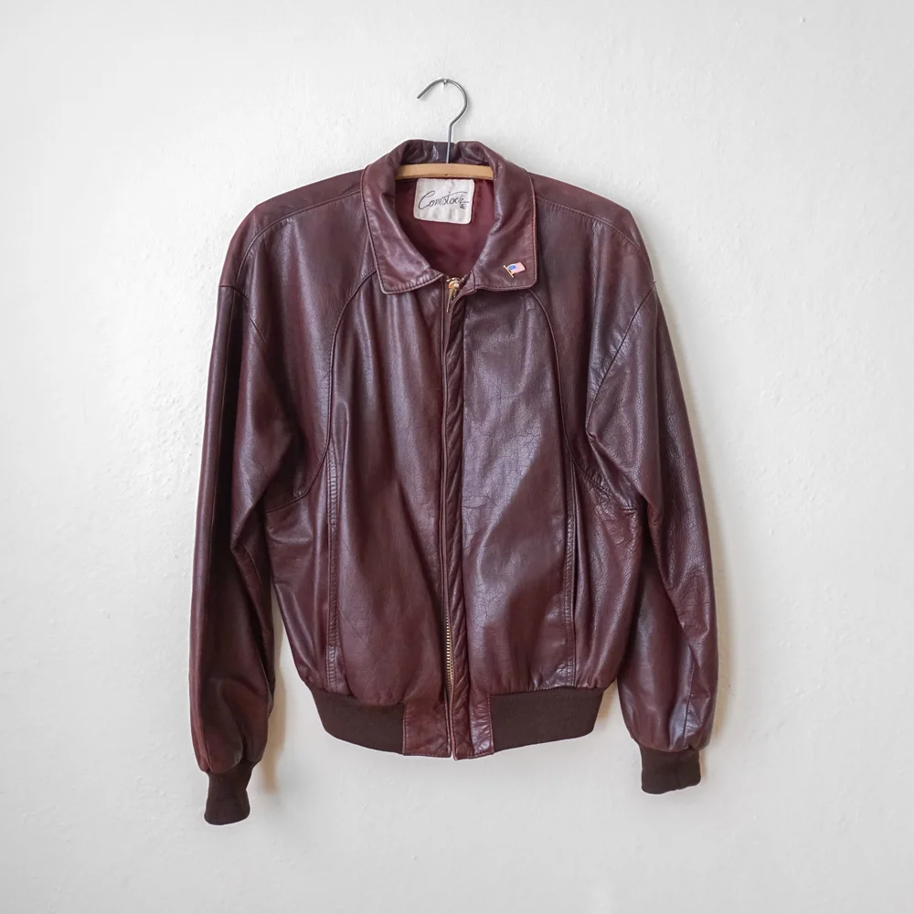 old leather bomber jacket