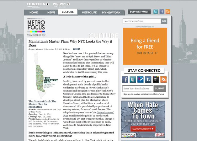MyCity2 in NEW YORK The Huffington Post , METRO FOCUS , Curbed , METALOCUS, explore the exhibition "The Unfinished Grid" / NYCity2 / December 2011 New York