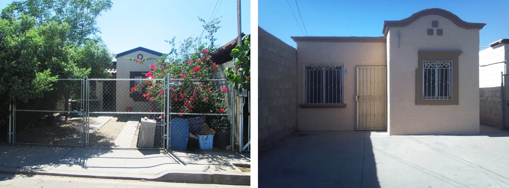 Casas de interés social, Villas del Rey, Mexicali, México.