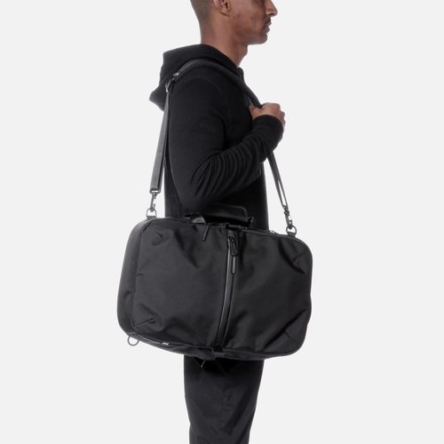 Converts to a shoulder bag or brief for work meetings.