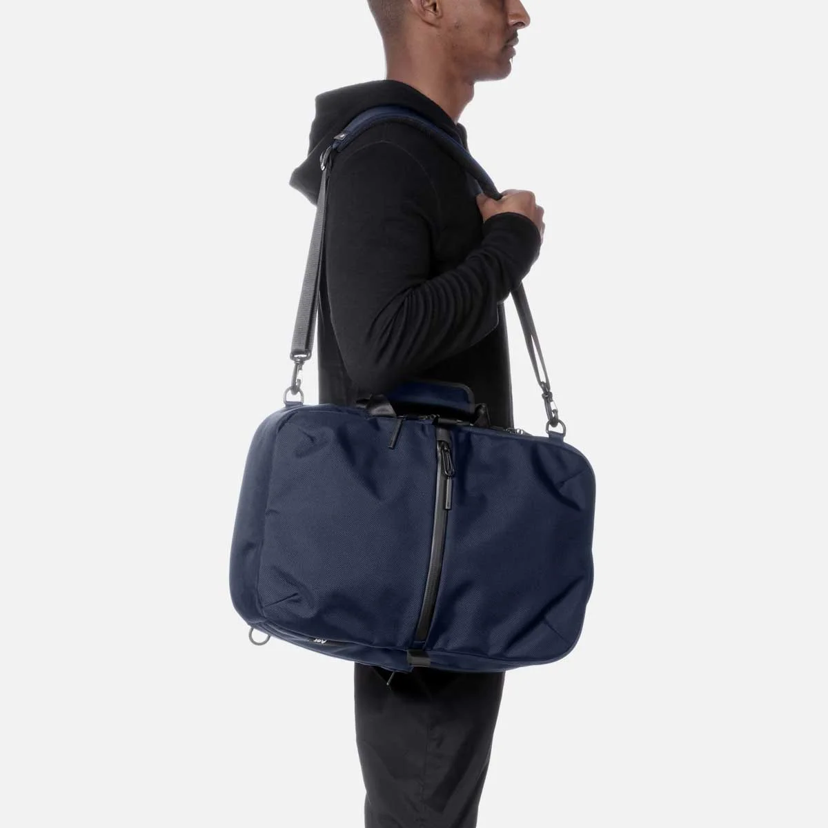 Converts to a shoulder bag or brief for work meetings.