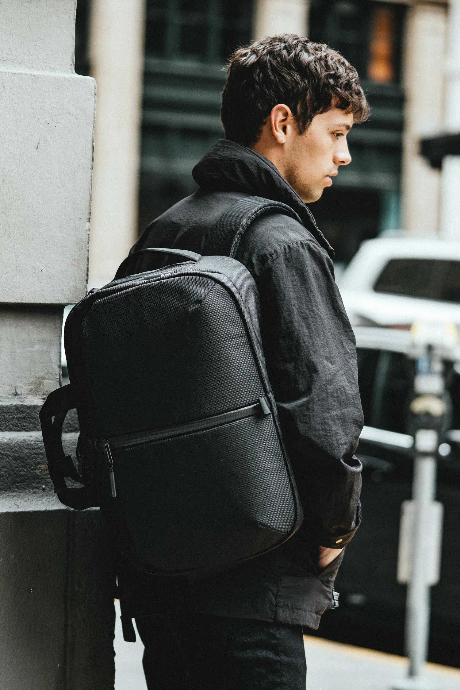 Backpack straps for comfort and stability.
