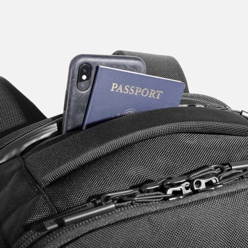 Quick-access pocket for your travel documents.