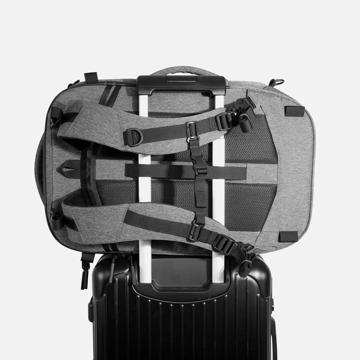 Luggage handle pass through for convenient carry.