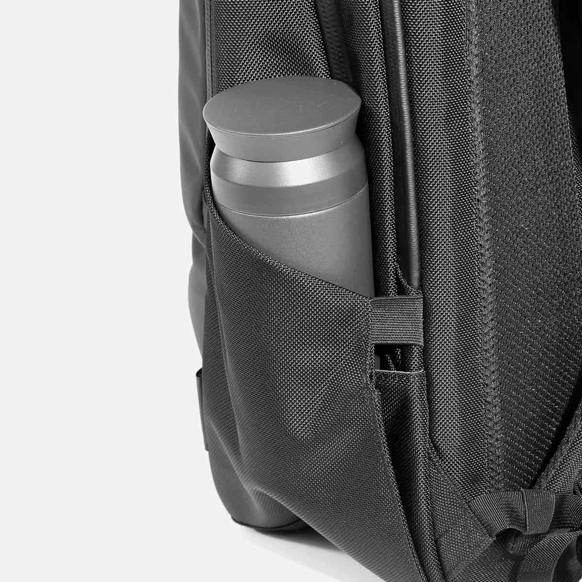 Expandable water bottle pocket.