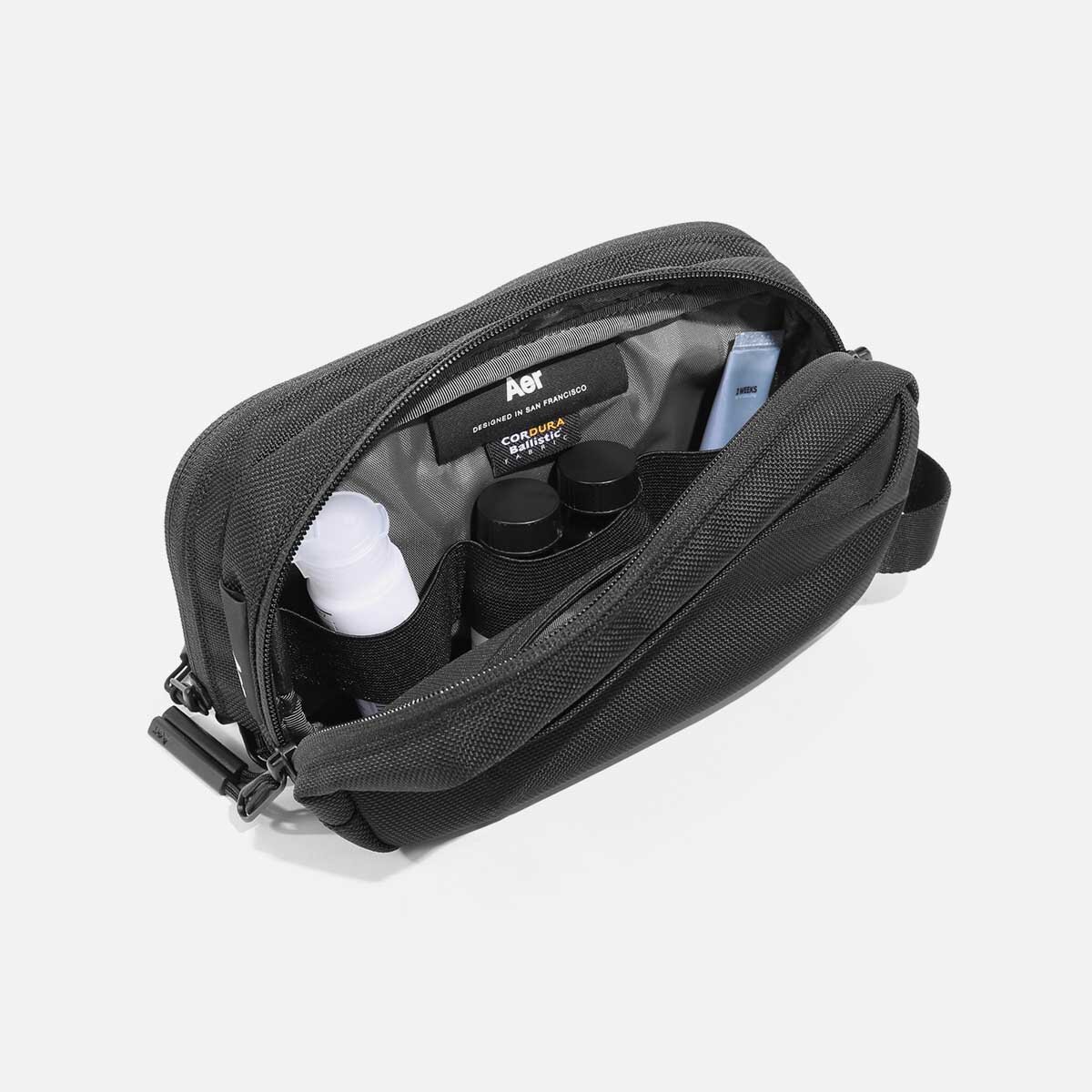 Dual compartments for spacious storage.