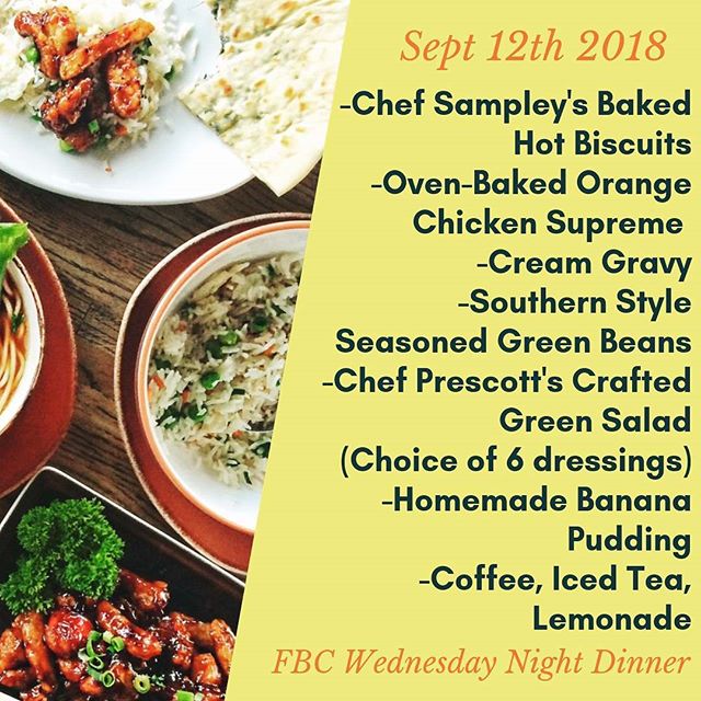 Come eat with us!
Dinner will be served from 6:00 - 7:15 pm. $7 for ages 12-adult. $4 for ages 6-11. $2 for ages 5 and under. $20 family MAX, which covers up to 7 meals.
Please email firstshawnee@gmail.com to RSVP if you will be coming to dinner!
#fbcshawneeok #wednesdaynightdinner