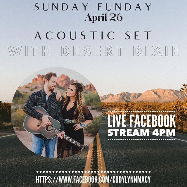 Live Streaming on Facebook Sunday at 4pm! 🎶