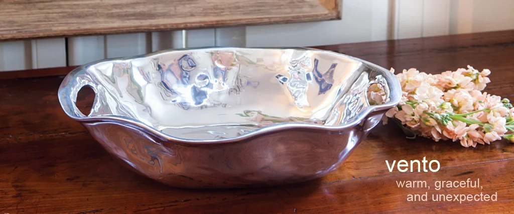 Beatriz Ball - Fine metalware made entirely by hand, one at a time, using the ancient art of sand casting creating updated, innovative designs in a special lustrous alloy of many metals.
