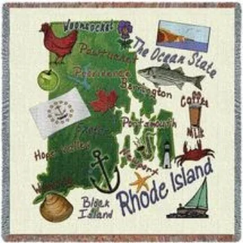The Rhode Island throw is made in the USA and also available as a pillow. A great way to remember your time in Rhode Island. Machine washable.