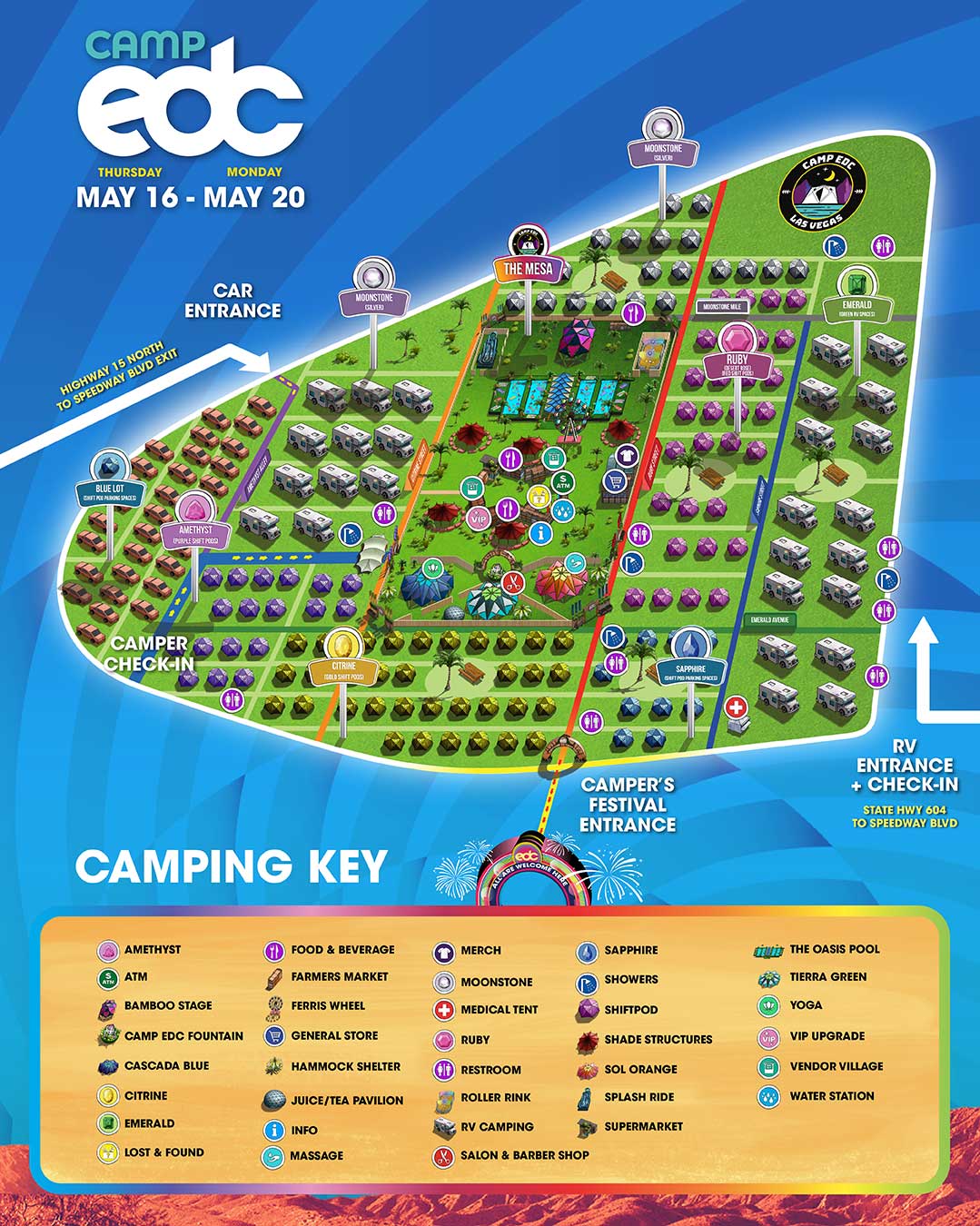 Camp EDC 2019 Guide: Map, Party Schedule, Gallery + More — Electric Vibes