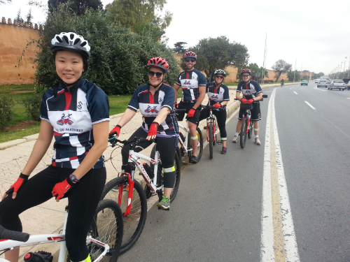 Riders from Los Angeles, California, enjoying a bike tour of Rabat!
