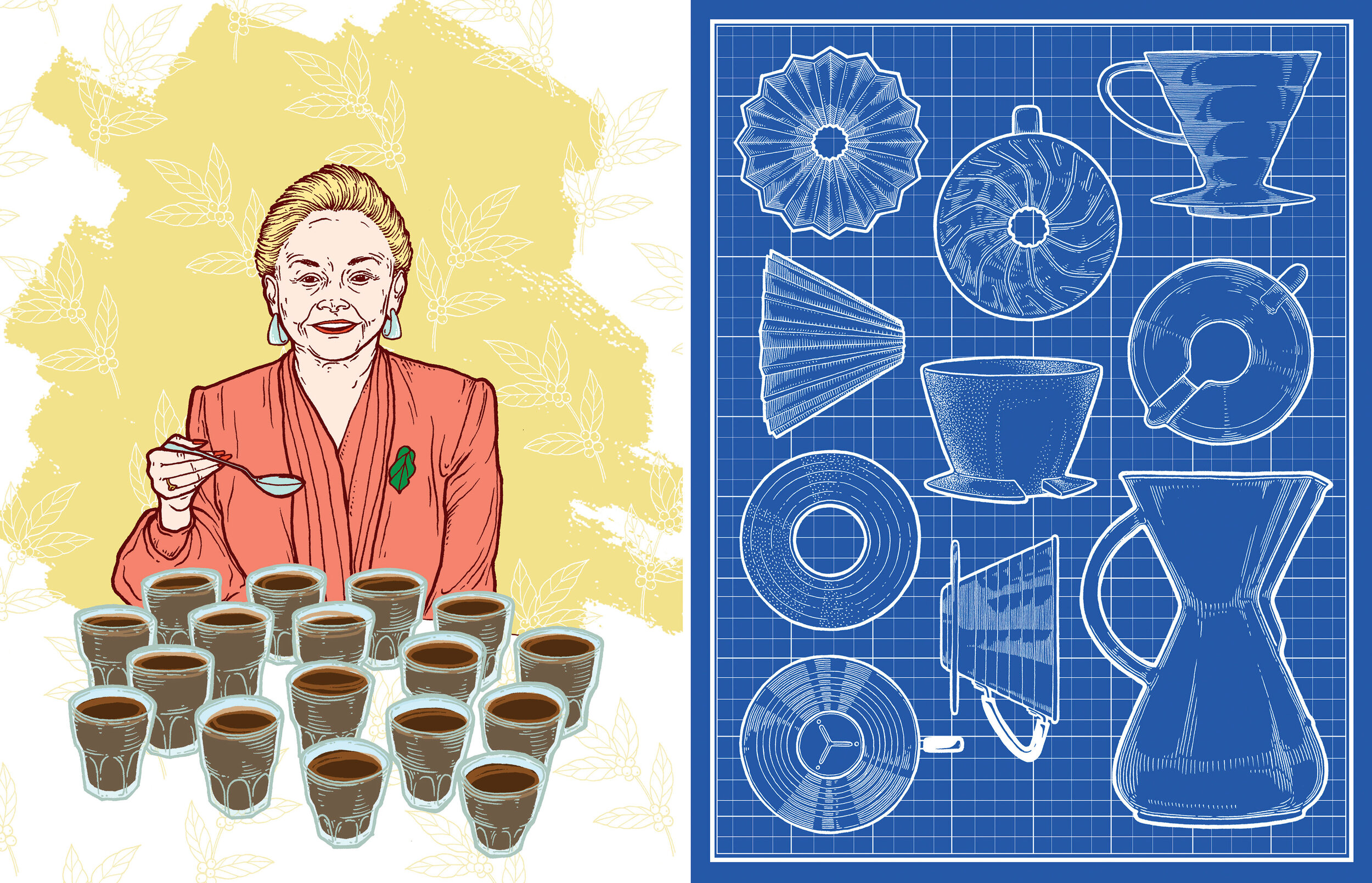  client work | article illustrations for   Barista Magazine     