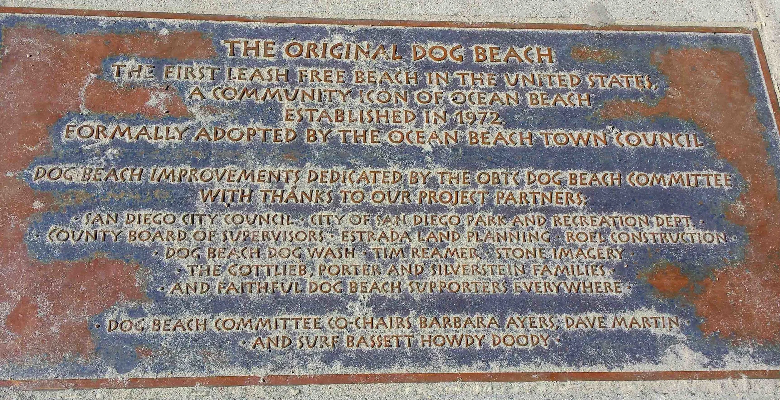 Dog Beach lover's names are etched in bronze