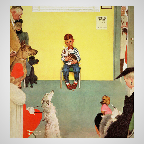 "At the vets" by Norman Rockwell. Cover art for the Saturday Evening Post 1952.