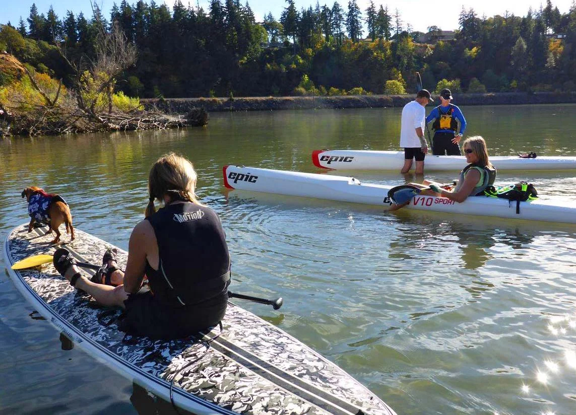 Dogs and friends gather for a Hood River paddle out to Wells Island