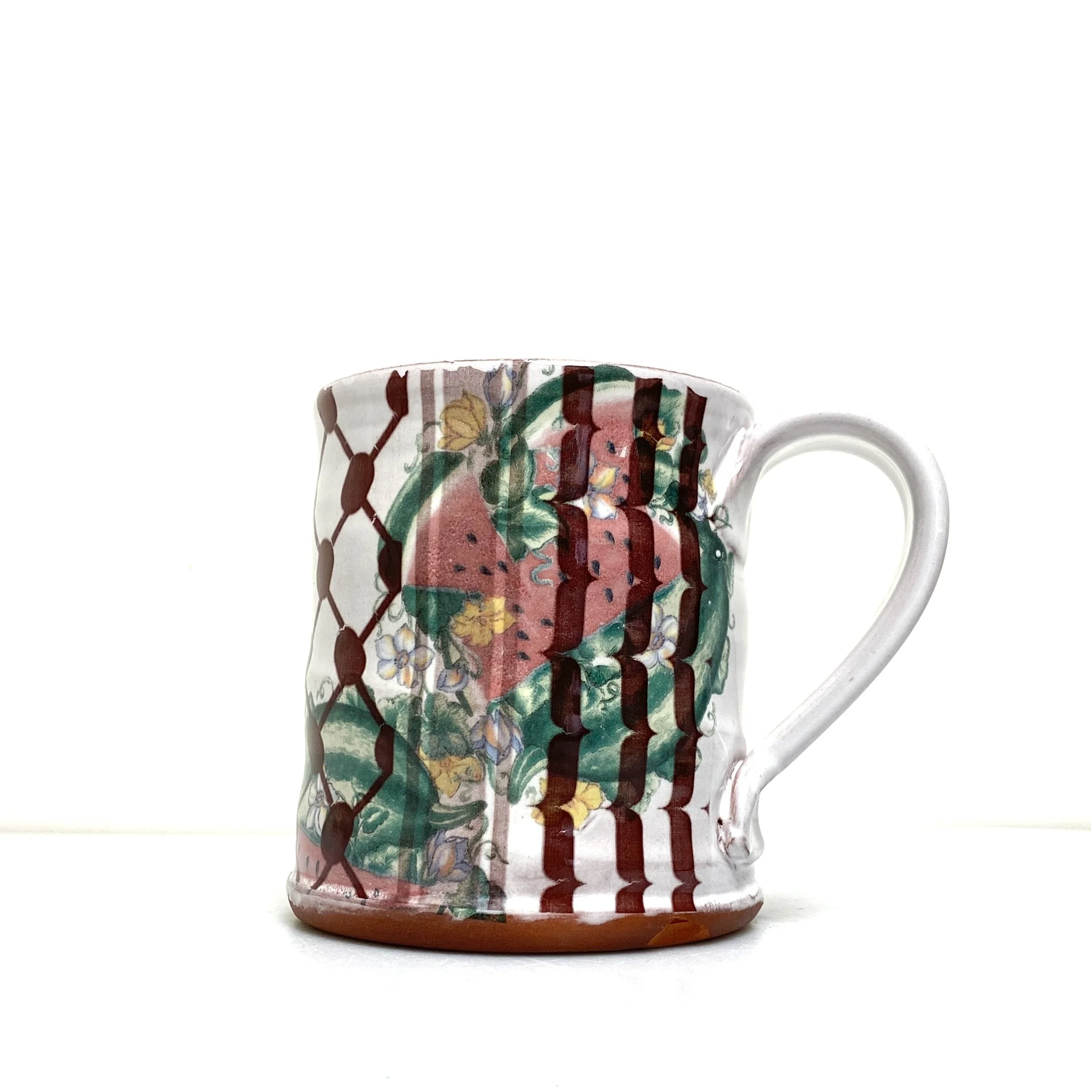 Justin Rothshank,
Protest Cup 1; earthenware and decals, 3 x 3 x 3"