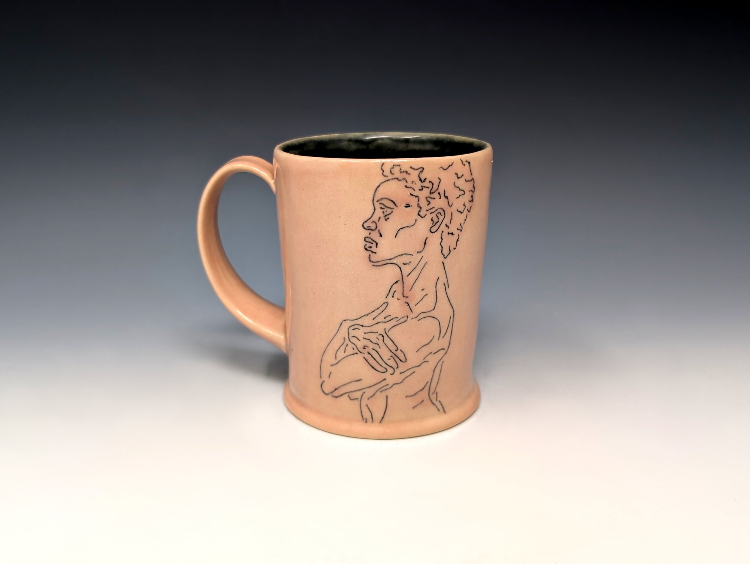 Allee Etheridge,

Pussy Mug (Blue); Wheel-thrown and electric fired to cone 5; Porcelaneous stoneware, underglaze, and commercial glazes; 3.5 x 4.5 x 3.25"
