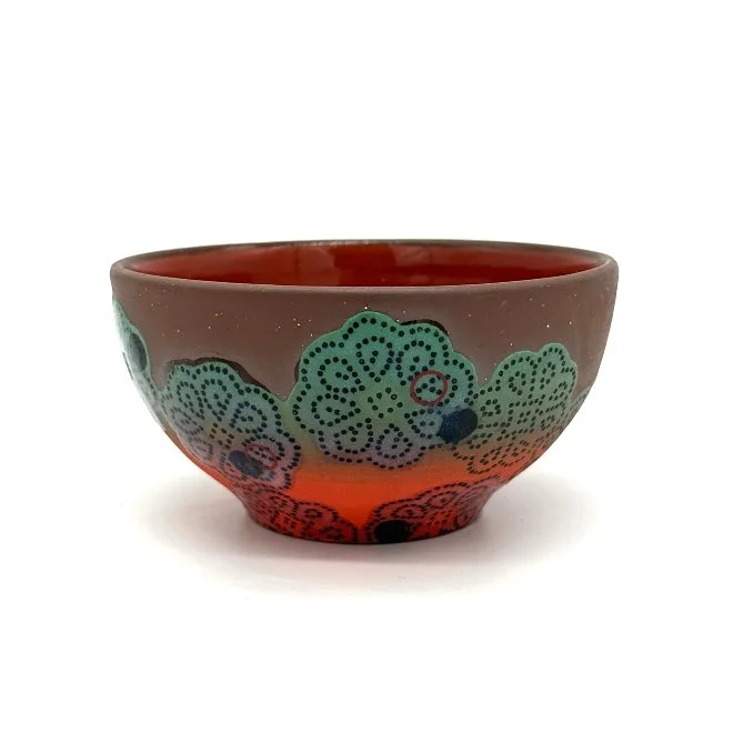 Meredith Host, "Dot Dot Doily Bowl", stoneware with decals, 2.5 x 5 x  5”