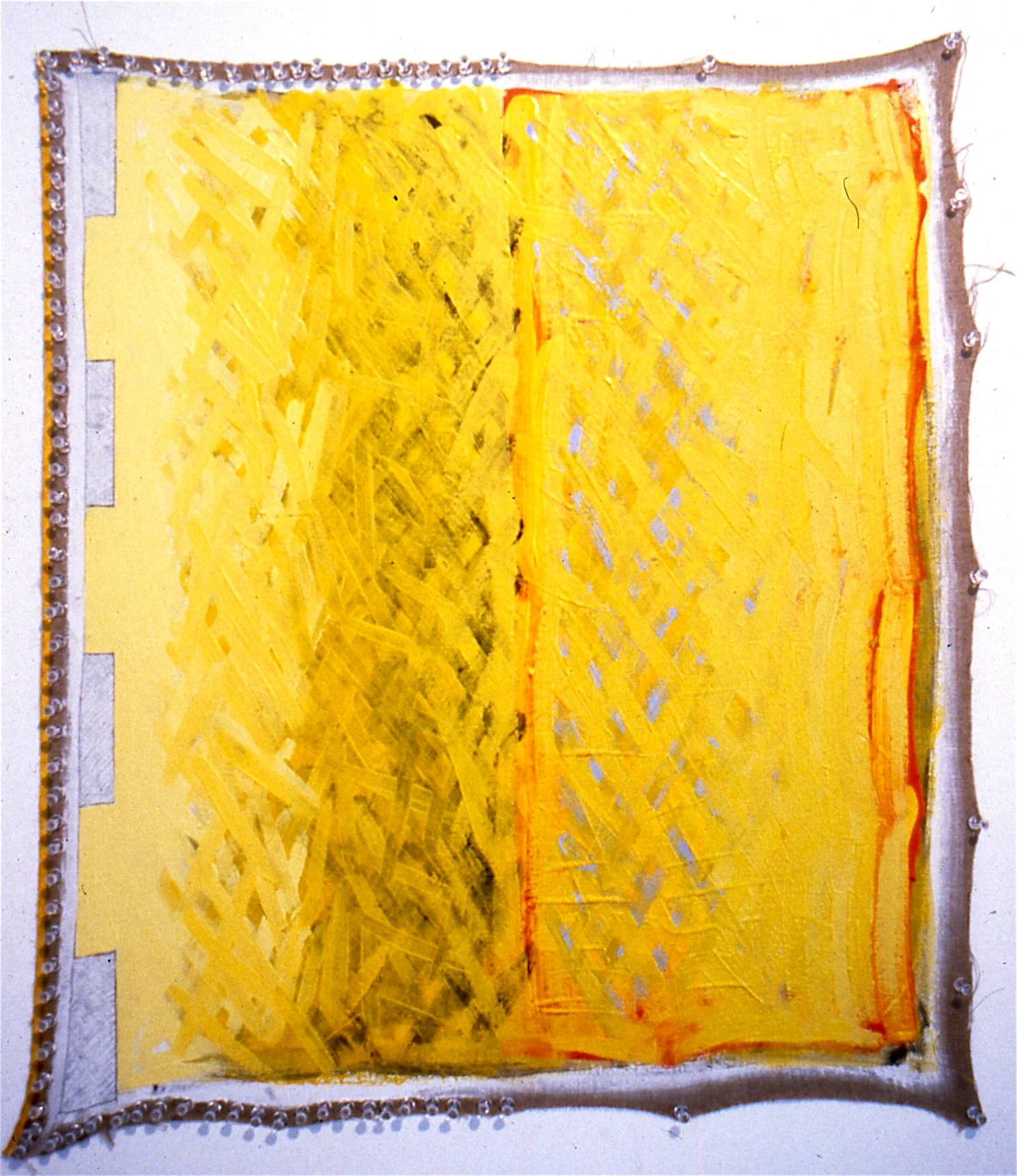 Wavy, 1993, oil, graphite on linen with pushpins, 30"x25"